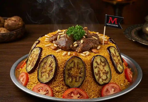 مقلوبة باللحم، وصفة مقلوبة، لحم بالعظم، لحوم ميت آند مور، وصفات عربية، أطباق رئيسية سعودية، وصفة أرز ولحم، طبخات رمضان، مقلوبة سعودية