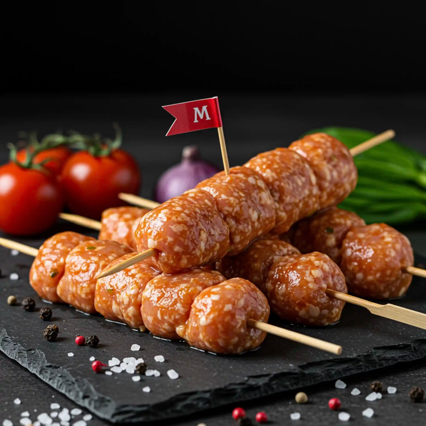 كباب دجاج باربكيو - شراء لحوم طازجة في الرياض - أفضل ملحمة في الدمام - توصيل اللحوم الطازجة في الخبر - طلب لحوم عجل طازجة في الظهران - Meat and More-• Meat & More BBQ Chicken Kebab – marinated, ready to cook