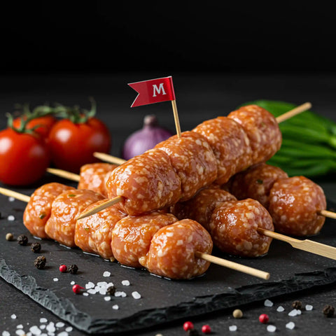 كباب دجاج باربكيو - شراء لحوم طازجة في الرياض - أفضل ملحمة في الدمام - توصيل اللحوم الطازجة في الخبر - طلب لحوم عجل طازجة في الظهران - Meat and More-• Meat & More BBQ Chicken Kebab – marinated, ready to cook