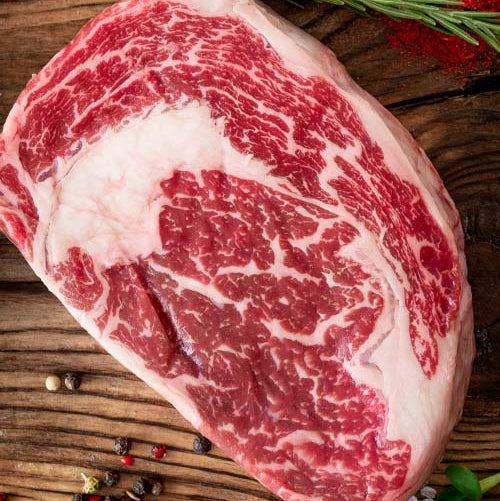 "ريب آي واجيو ترخيم 9 من ميت اند مور – صورة رئيسية للحوم الفاخرة - ميت اند مور -ribeye-wagyu-bms9-meatandmore-grilled