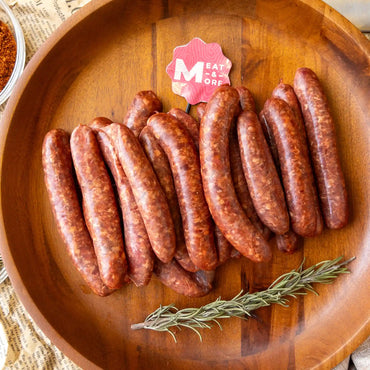 سجق المصري العريق - شراء لحوم طازجة في الرياض - أفضل ملحمة في الدمام - توصيل اللحوم الطازجة في الخبر - طلب لحوم عجل طازجة في الظهران - Meat and More-Egyptian beef sausage (sujuk) – fresh, ready to cook-Sujuk sautéed with peppers and onions-Grilled Egyptian sausage in baladi bread