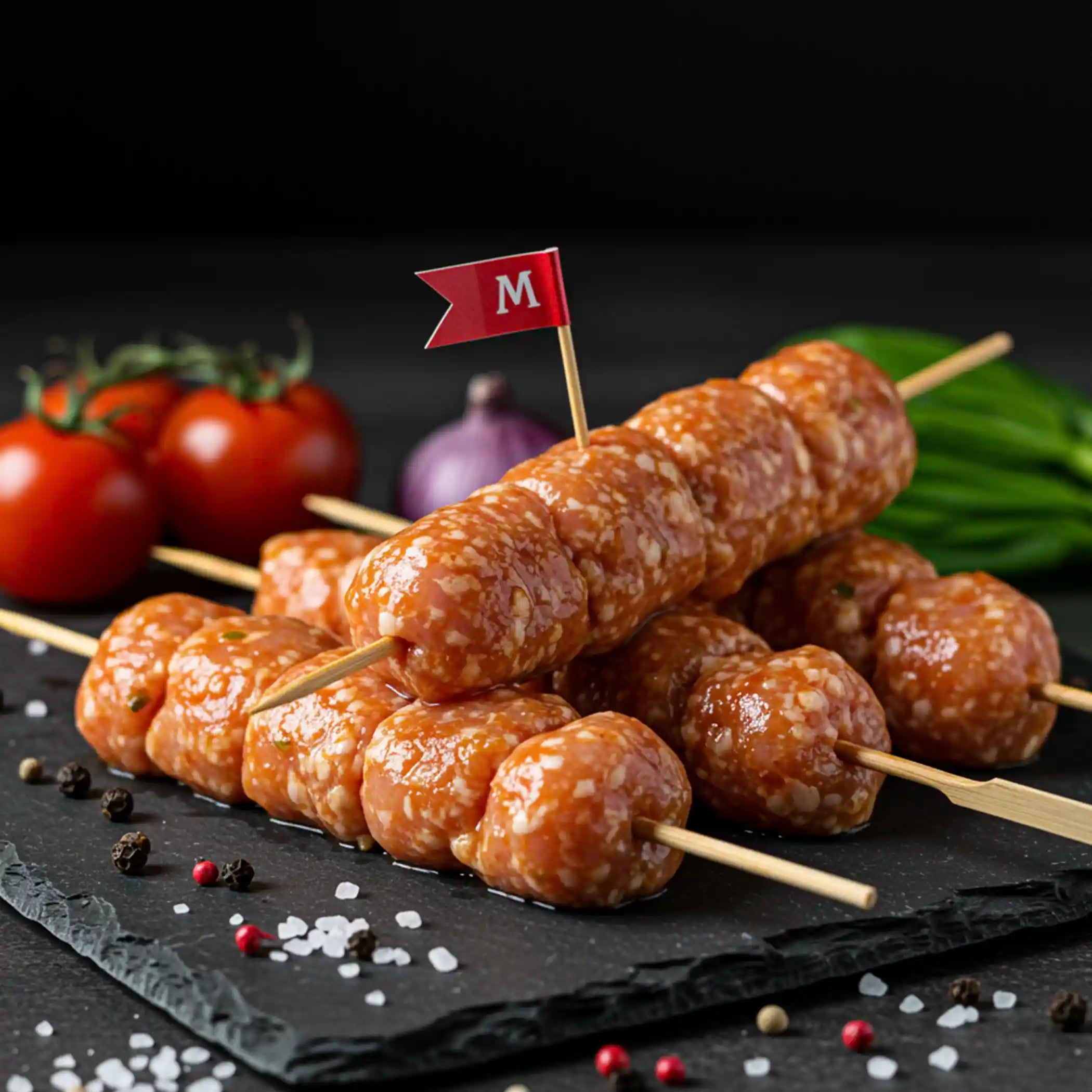 كباب دجاج باربكيو - شراء لحوم طازجة في الرياض - أفضل ملحمة في الدمام - توصيل اللحوم الطازجة في الخبر - طلب لحوم عجل طازجة في الظهران - Meat and More-• Meat & More BBQ Chicken Kebab – marinated, ready to cook