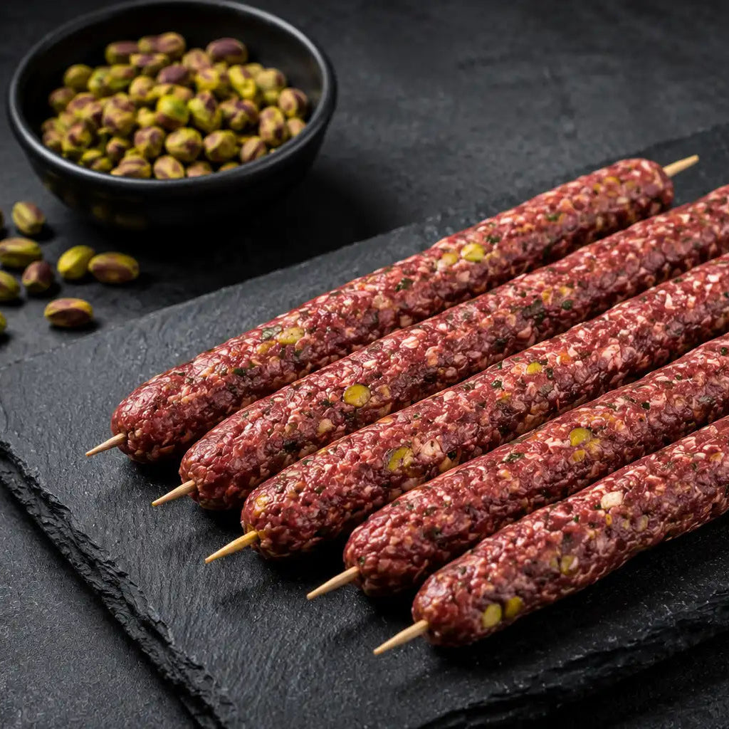 كباب حلبي غنم - كباب بستاشيو - عنتاب – كباب عراقي – كباب غنم – سيخ كباب جاهز للشوي على الفحم – كباب – مشاوي – مشويات جاهزة – متجر لحوم – افضل ملحمة في الرياض - افضل ملحمة في الدمام - افضل ملحمة في الخبر - افضل ملحمة في الظهران – افضل ملحمة – مشاوي وباربكيو-  kabab – kabab halbi – kabab Iraqi – shish kabab – butchery – butcher shop – best bucher in Riyadh – lamb kabab