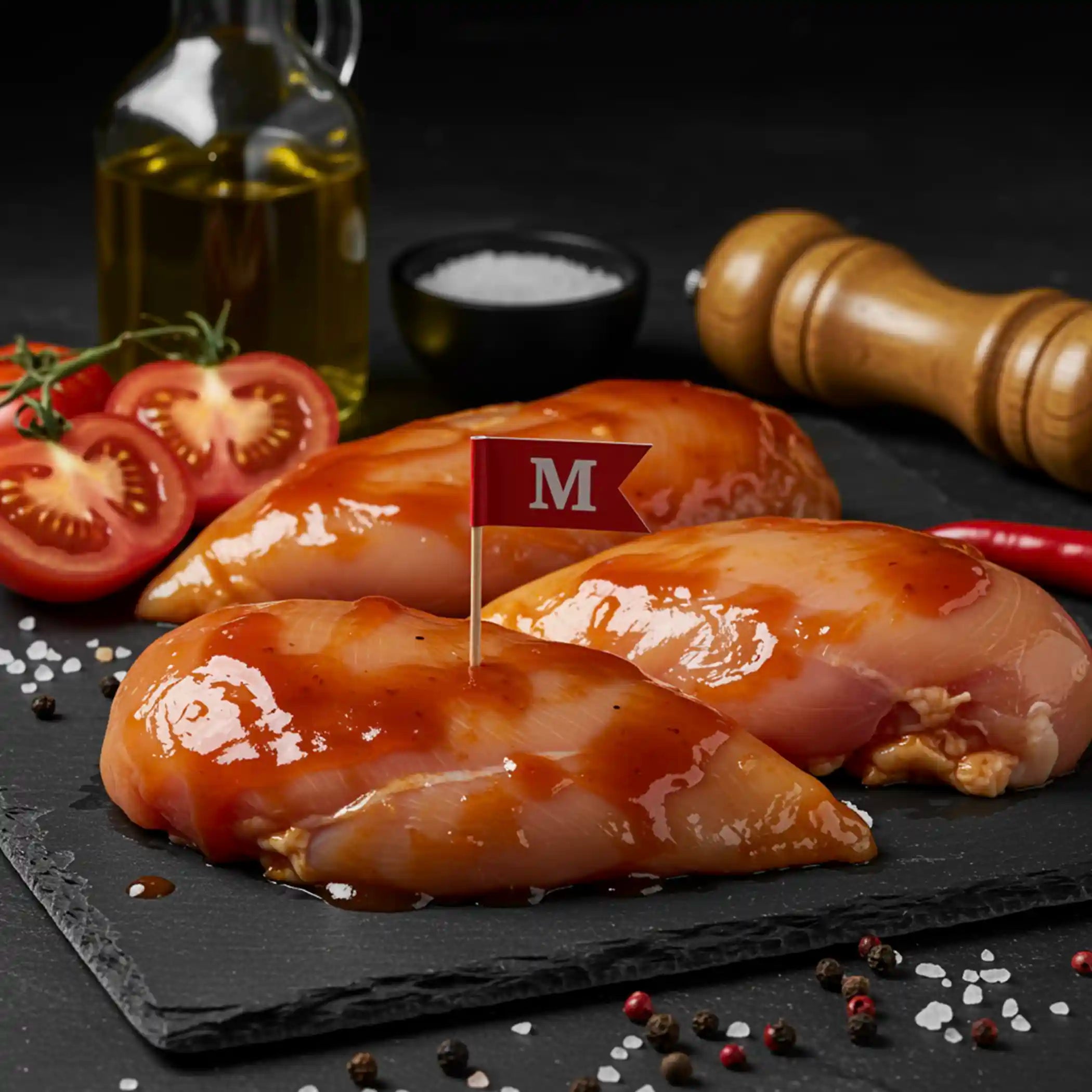 صدور دجاج باربيكيو - شراء لحوم طازجة في الرياض - أفضل ملحمة في الدمام - توصيل اللحوم الطازجة في الخبر - طلب لحوم عجل طازجة في الظهران - Meat and More-• BBQ chicken breasts – marinated, ready to cook